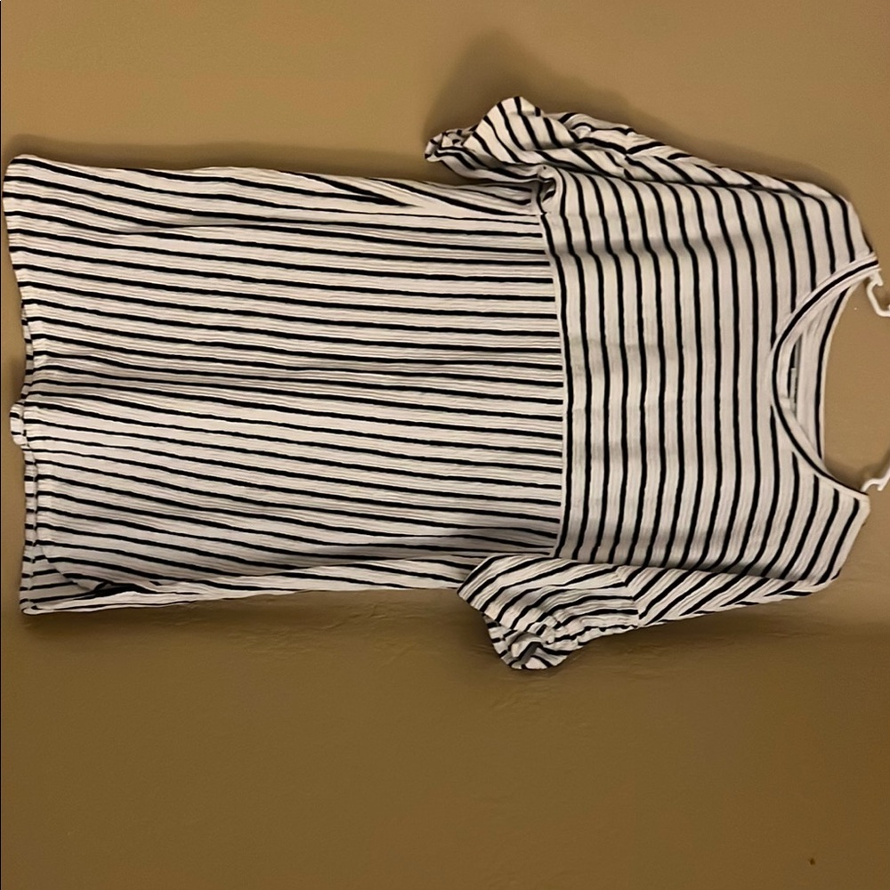 Black and White Striped T-Shirt Dress